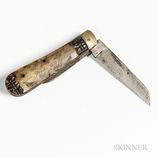 Carved Navy Pocketknife