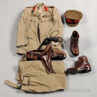 WWII British Army Officer's Uniform, Belt, and Boots