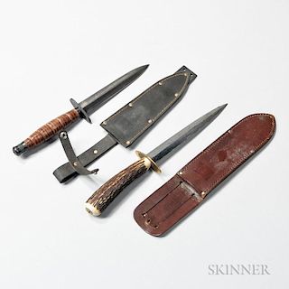 Two Fairbairn-Sykes-style Fighting Knives