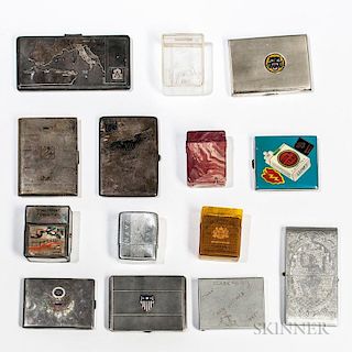 Fourteen World War II Cigarette Cases