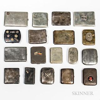 Eighteen Mostly World War I Cigarette Cases