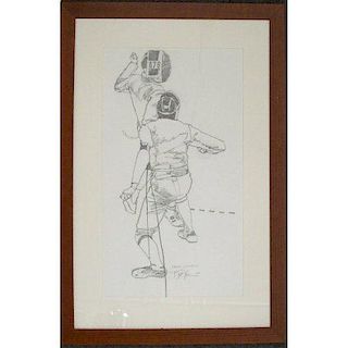 Bart Forbes "Fencing" Original Sketch