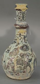 Early Persian earthenware bottle vase (as is, repaired)