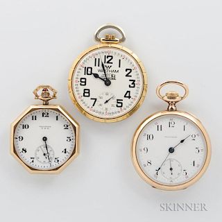 Two Waltham 14kt Gold Watches and Another