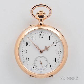 A. Eppner & Cie. 14kt Gold Quarter-repeating Open-face Watch