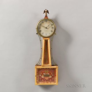 Elnathan Taber Mahogany Patent Timepiece or "Banjo" Clock