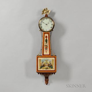 Elmer O. Stennes Mahogany Patent Timepiece or "Banjo" Clock