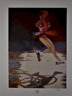 Bart Forbes "Figure Skating" 1988 Lithograph