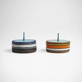 Bitossi, lidded boxes, pair