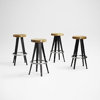 After Jean Prouve, stools, set of four