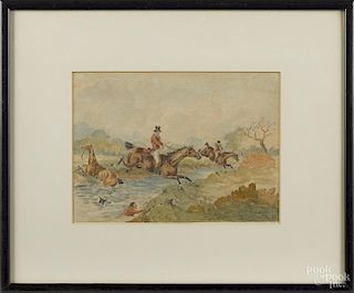 Henry Alken, three fox hunting scenes