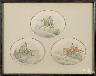 Henry Alken, three fox hunting scenes
