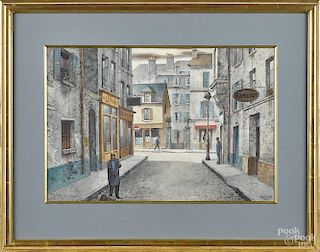 Henry Gasser watercolor street scene
