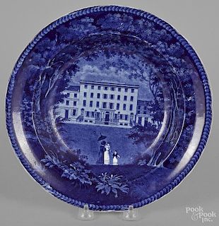 Historical blue Staffordshire soup bowl