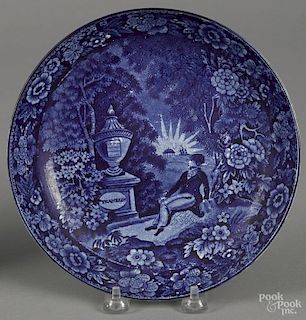Historical blue Staffordshire shallow bowl