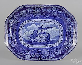 Important Historical blue Staffordshire platter