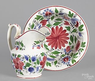 Pearlware pitcher and basin