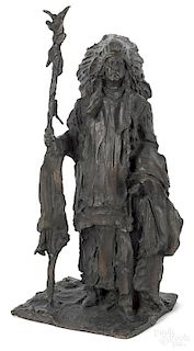 Patinated bronze Native American Chief