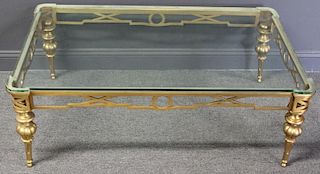 Fine Quality Gilt Bronze Coffee Table with Glass
