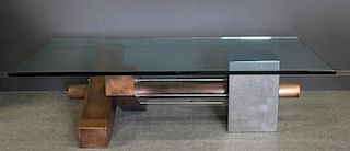 A Mid Century Modern Chrome & Copper Coffee Table