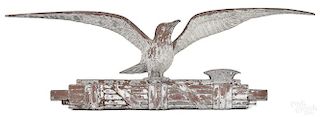 Cast metal sea gull architectural pediment