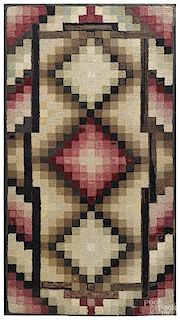 American geometric hooked rug