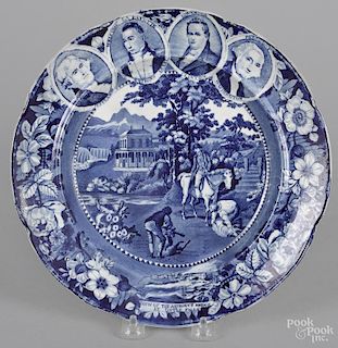 Historical blue Staffordshire Niagara plate