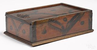 Painted walnut and poplar slide lid box