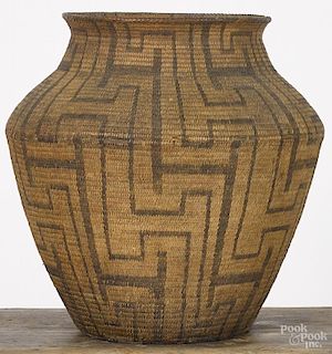Southwest coiled basketry olla