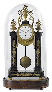 Empire slate and ormolu mounted portico clock
