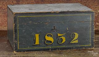 New England painted pine lock box