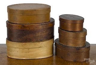 Six Shaker bentwood boxes