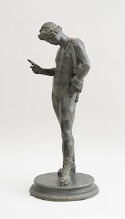 ITALIAN HOLLOW-CAST BRONZE FIGURE OF ADONIS, AFTER THE ANTIQUE
