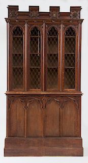 ENGLISH NEO-GOTHIC OAK BOOKCASE, CHARLES BARRY AND A.W.N. PUGIN