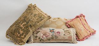 GROUP OF SIX TAPESTRY-COVERED PILLOWS