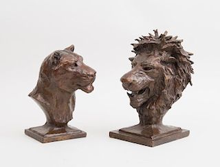 BEN PANTING (b. 1964): LION AND LIONESS: A PAIR