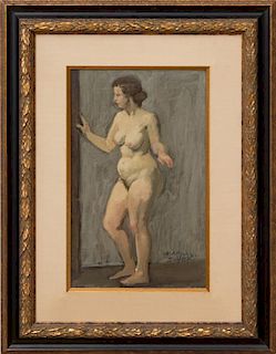 ATTRIBUTED TO RAPHAEL SOYER (1899-1987): STANDING NUDE