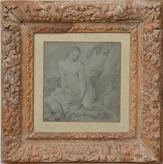FRENCH SCHOOL: SEATED FEMALE NUDE