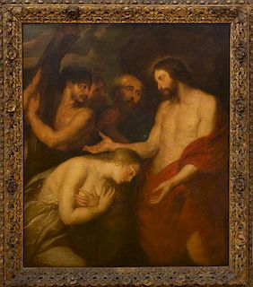 FOLLOWER OF ANTHONY VAN DYCK (1599-1641): CHRIST BLESSING MARY MAGDALENE