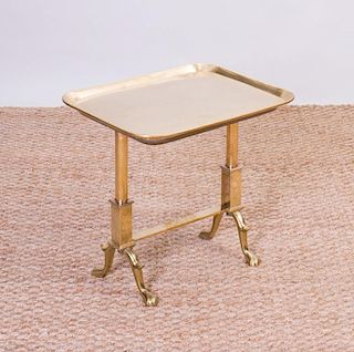 ENGLISH BRASS TRAY FORM SIDE TABLE