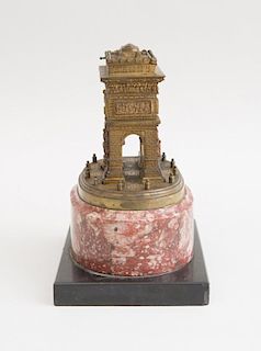 FRENCH GILT AND COPPERIZED-METAL MODEL OF THE ARC DE TRIOMPHE, PARIS