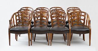 SET OF TWELVE GEORGE III STYLE FRUITWOOD DINING CHAIRS