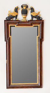 PAIR OF ITALIAN NEOCLASSICAL FAUX BOIS, EBONIZED AND PARCEL-GILT MIRRORS