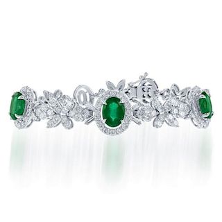 Emerald And Diamond Bracelet.