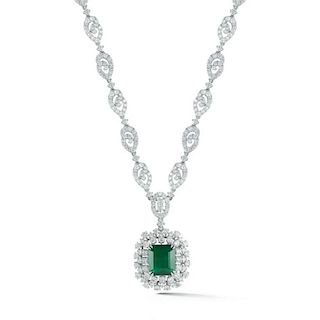 Emerald and Diamond Necklace.