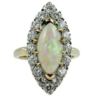 Marquise opal & Diamond Ring.