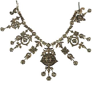 Circa 1850s Approx 6.00 TCW Diamond Necklace.