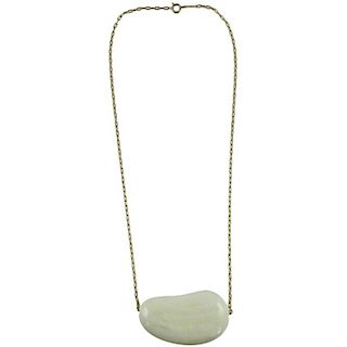 Tiffany & Co. Ivory Bean Pendant Necklace. 18K.