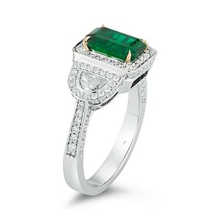 C. Dunaigre, Emerald And Diamond Ring