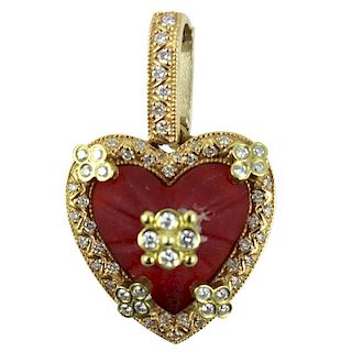 18K "Stanbolian" 1.00 Diamond Heart Pendant.